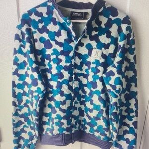 Wesc Blue and White Patterned Bomber Jacket